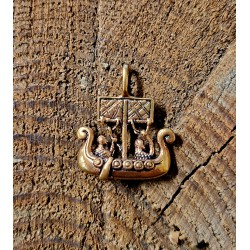 Vikinga båt hänge i brons